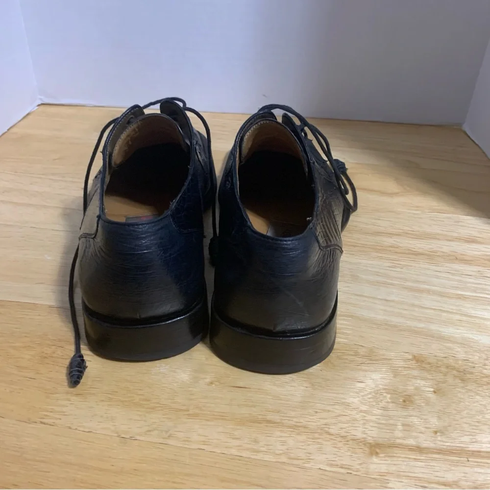 VTG Paolo De Marco Genuine Crocodile Alligator‎ Black Split Toe Loafers Shoes 8